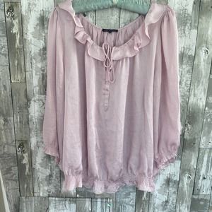 Violet & Claire pink long sleeve blouse plus size 2X